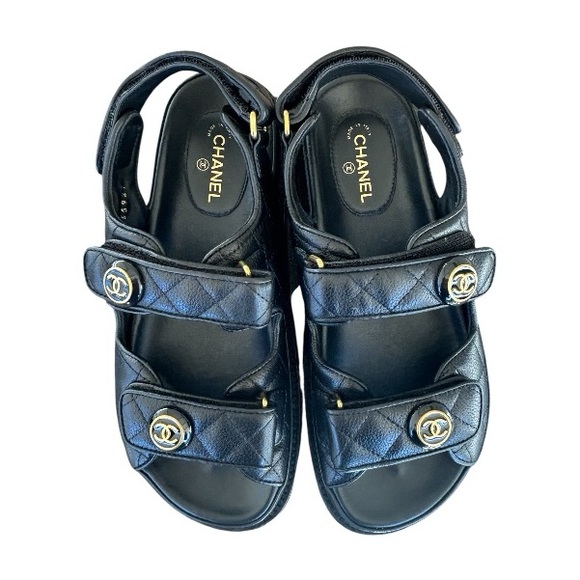 CHANEL Shoes - Chanel Quilted Dad Sandals - Sz 37
